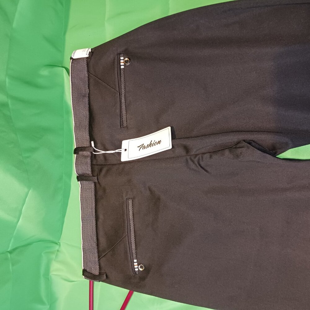 fashion fomal pants polyester men 33 black brand new never wear
